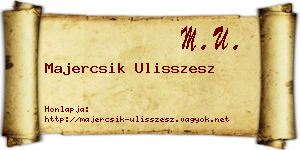 Majercsik Ulisszesz névjegykártya